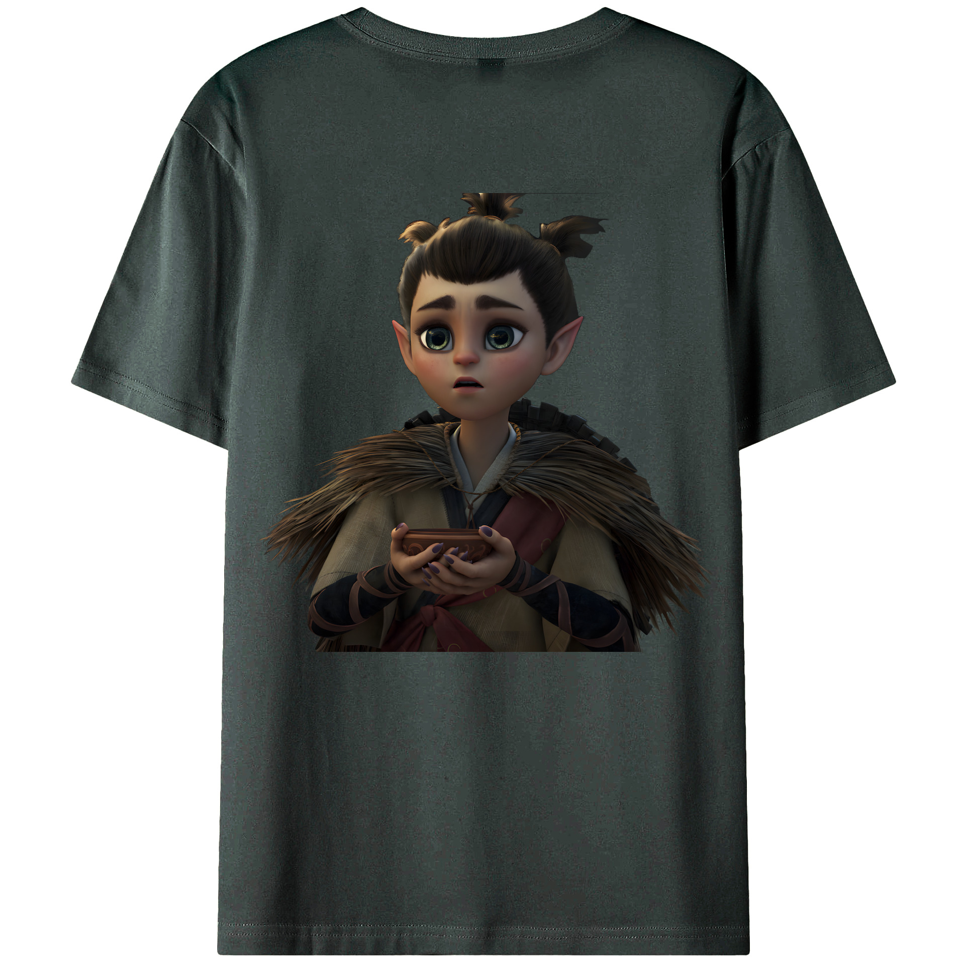 （画像用） Ne Zha 2 ナタ 魔童の大暴れ 綿100％ メンズ半袖Tシャツ（バックプリント） 通気性